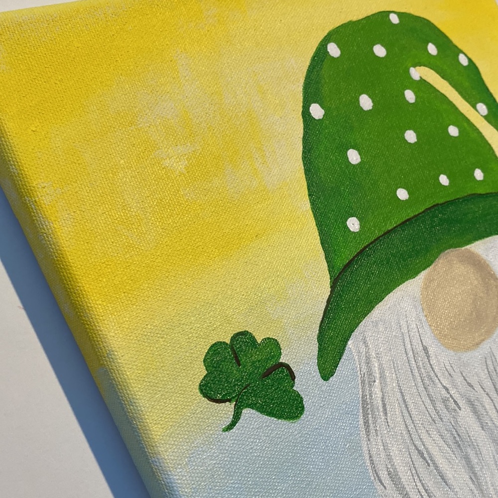 Lucky Gnome 14” x 11” Original Art Decor Wall Hanging Painting - Picture 10 of 11